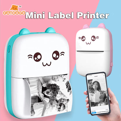 Mini Pocket Printer, Wireless BT Connection Thermal Printer for Photos Receipts Notes Memo Label Portable Inkless Gift Printer