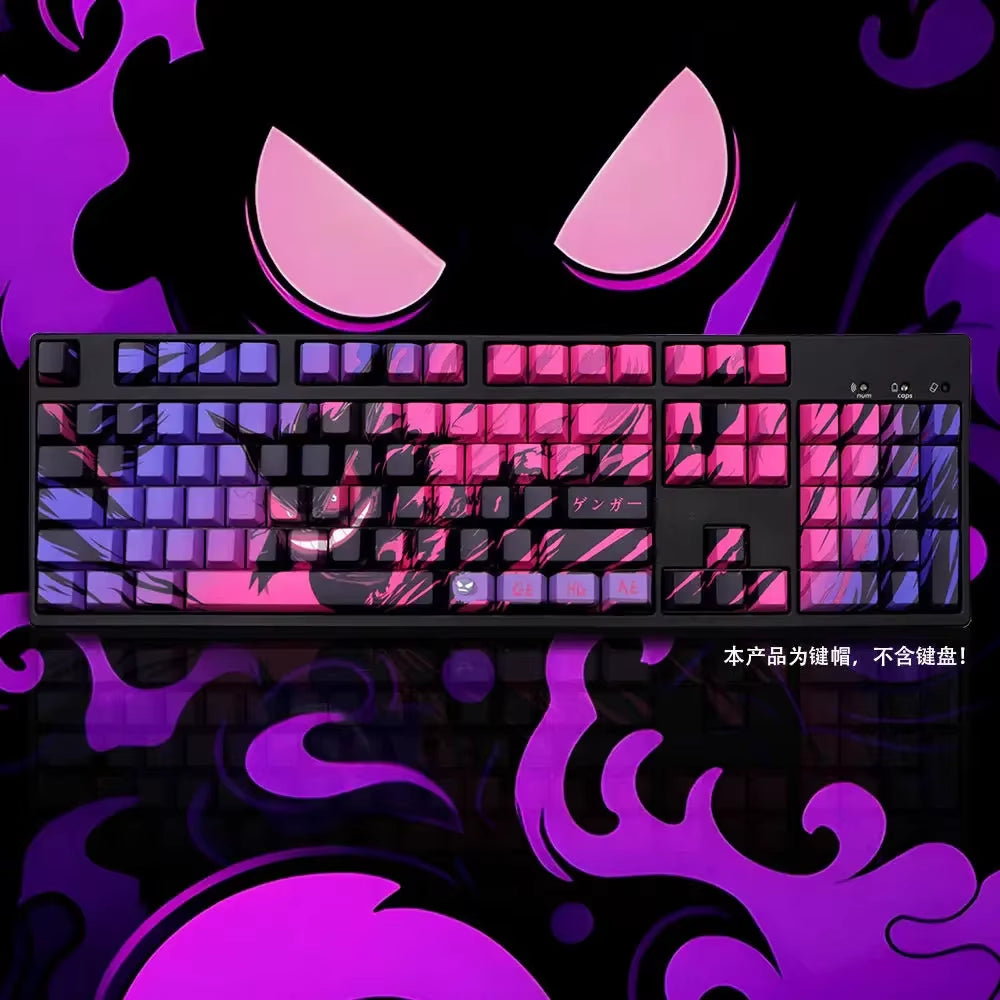 Anime Theme, Keycaps, Transparent PBT 136 Keys Cherry for MX Switches, Gaming Mechanical Keyboard