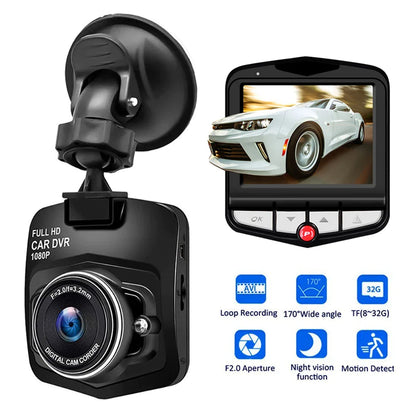 2.4-Inch Full HD 1080P Dash Camera with Night Vision and G-Sensor for Front or Rear Installation