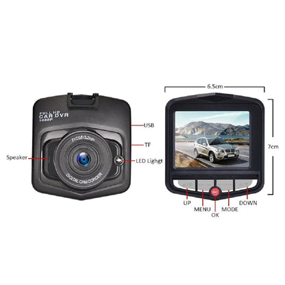 2.4-Inch Full HD 1080P Dash Camera with Night Vision and G-Sensor for Front or Rear Installation