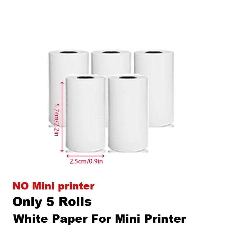 Mini Pocket Printer, Wireless BT Connection Thermal Printer for Photos Receipts Notes Memo Label Portable Inkless Gift Printer