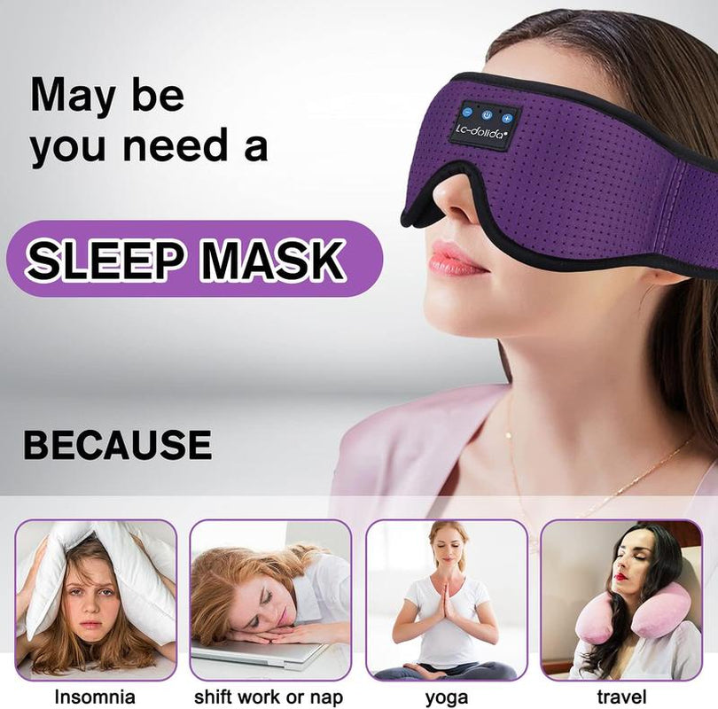 3D Eye Mask Bluetooth Sleep Mask Breathable Headband Headphones，Gift