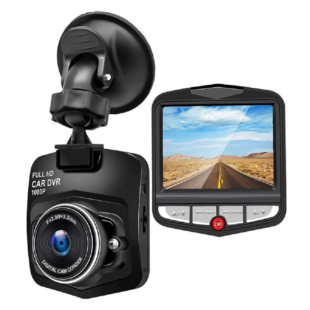 2.4-Inch Full HD 1080P Dash Camera with Night Vision and G-Sensor for Front or Rear Installation