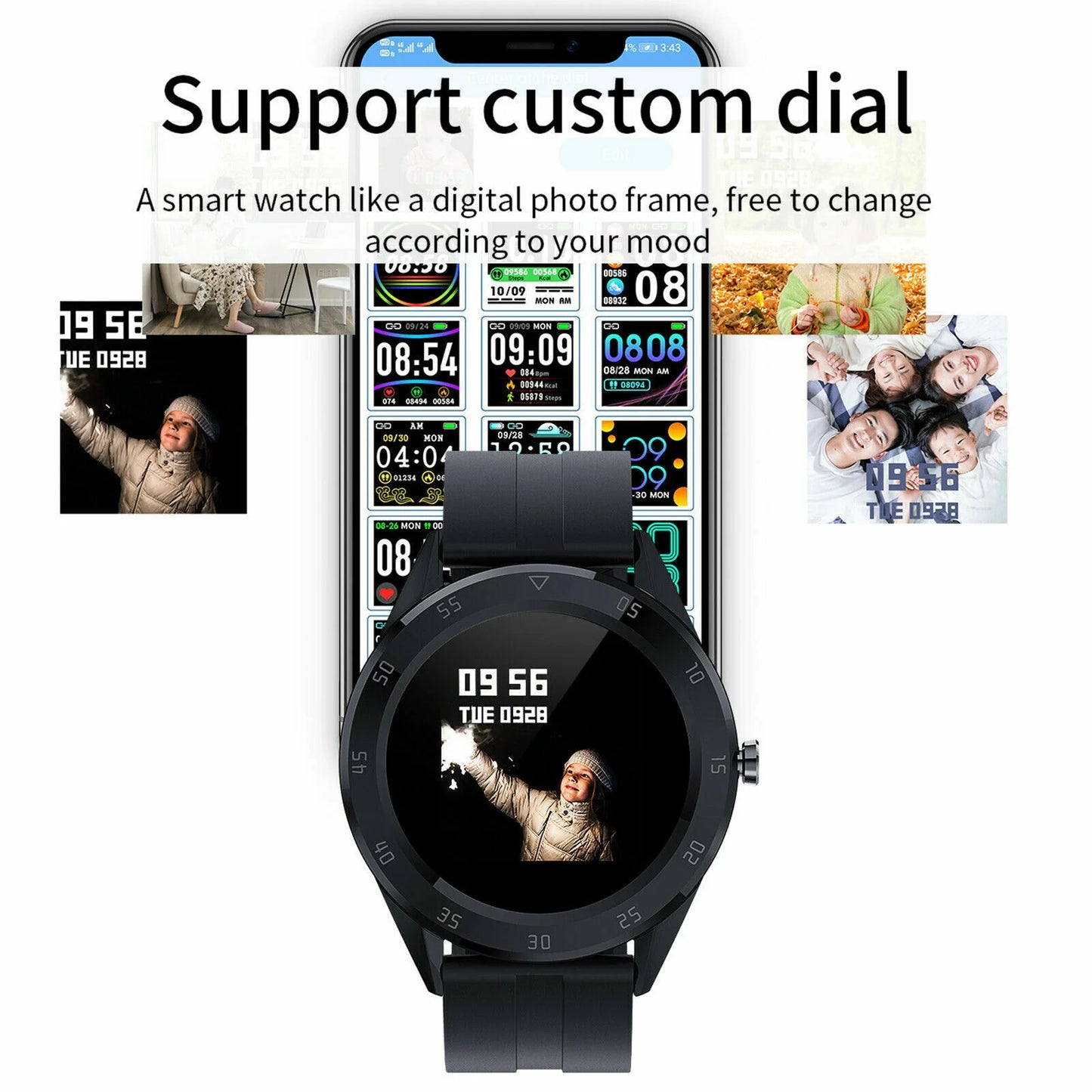 Waterproof Bluetooth Smart Watch Phone Mate Heart Rate Tracker for Ios Android