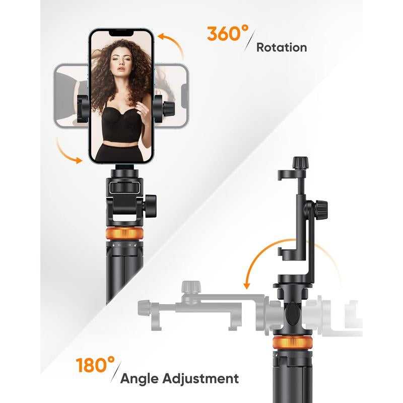 Newest Iphone Tripod Stand, EUCOS 62" Phone Tripod&Selfie Stick with Remote Shutter for Video Recording, Solidest Cell Phone Tripod Stand for Iphone Compatible Iphone 13Pro Max/12Pro/Samsung/Dji/Gopro Eucos